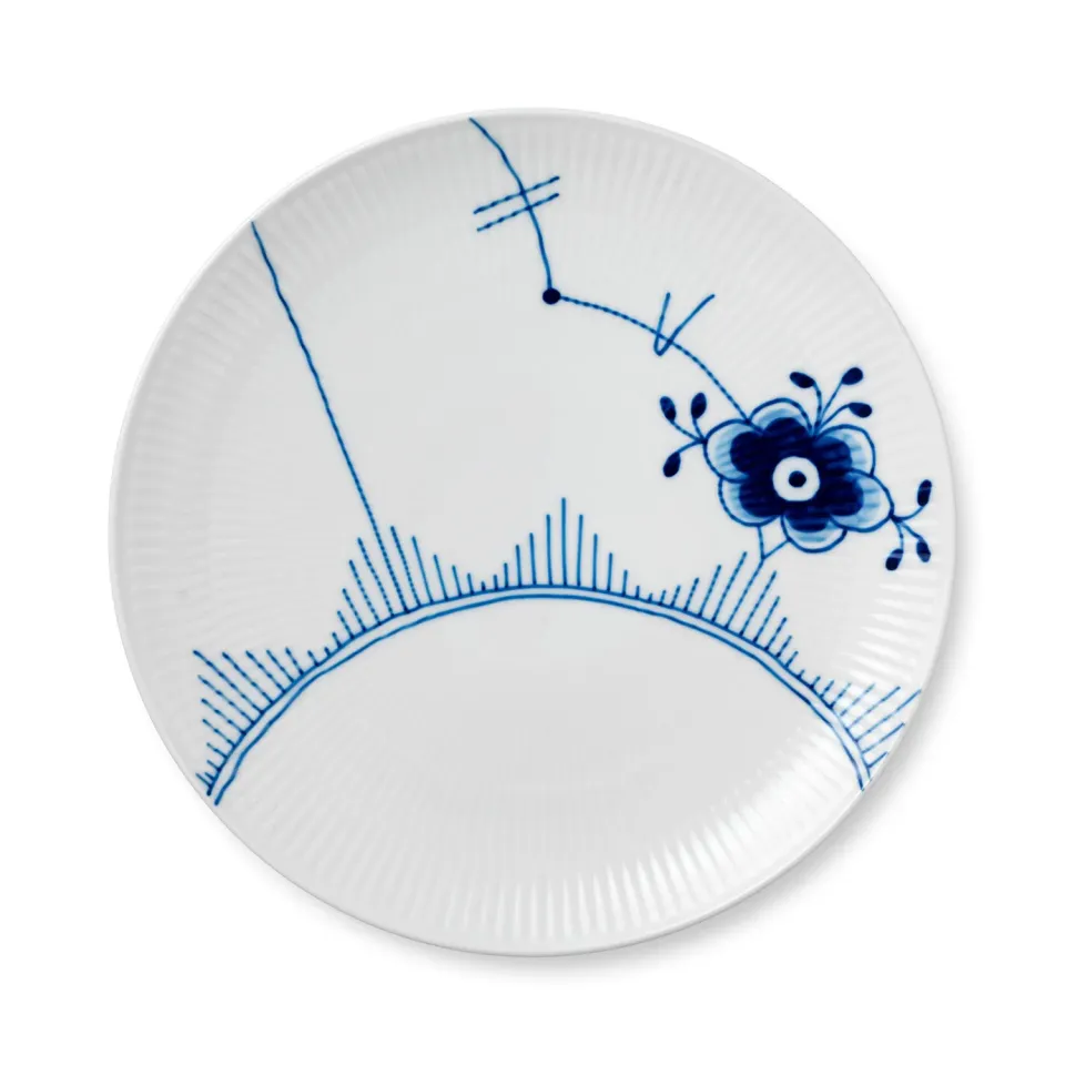 Kgl. Porcelæn Blå Mega Riflet tallerken 27 cm coupe