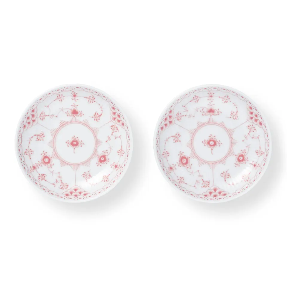 Kgl. Porcelæn Koral Halvblonde skål 13 cm 2 stk porcelæn