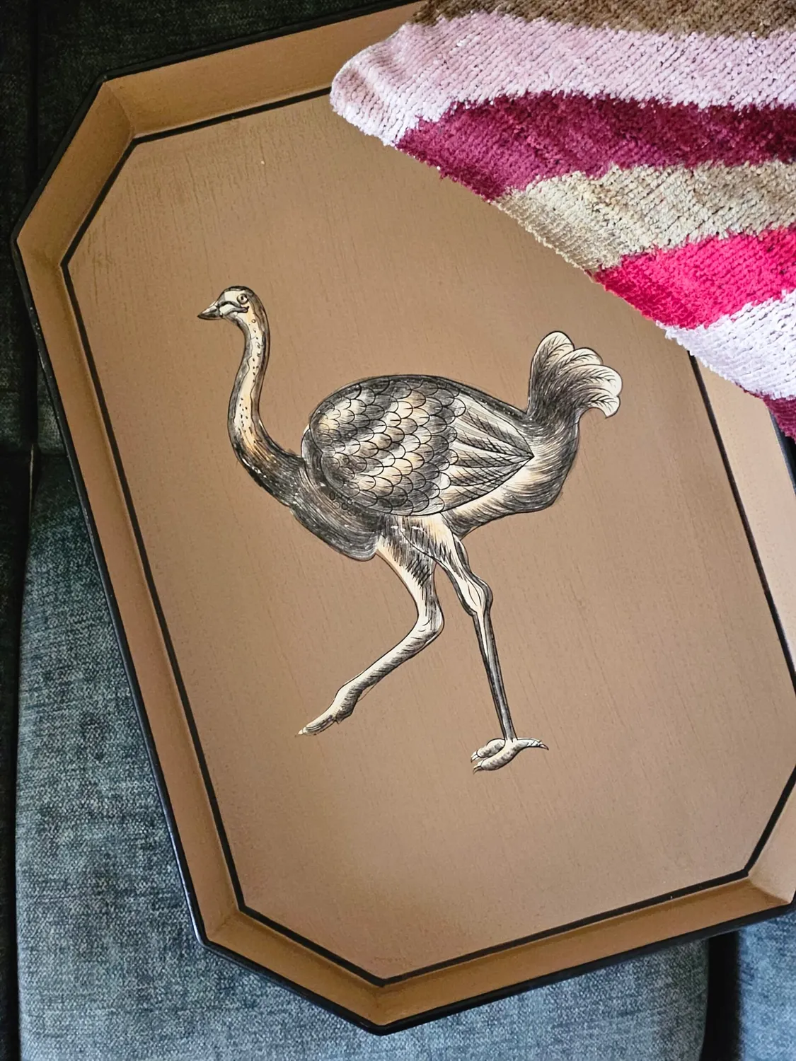 Les Ottomans bakke Ostrich jern håndmalet dekorativ