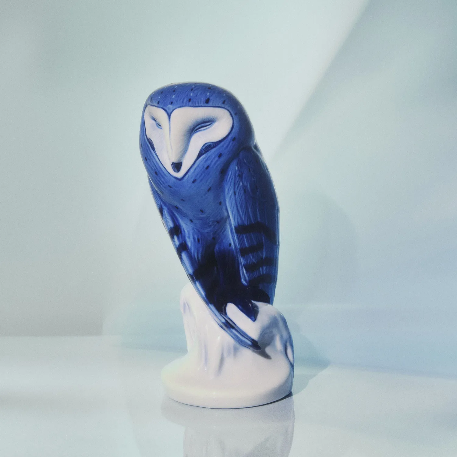 Kgl. Porcelæn Blå Ugle figur 22 cm porcelæn