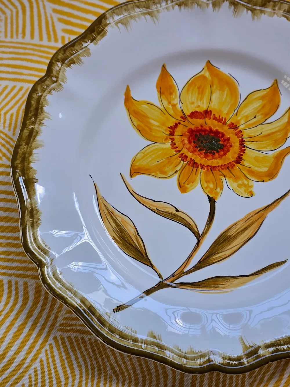 Les Ottomans Girasole flad tallerken solsikke