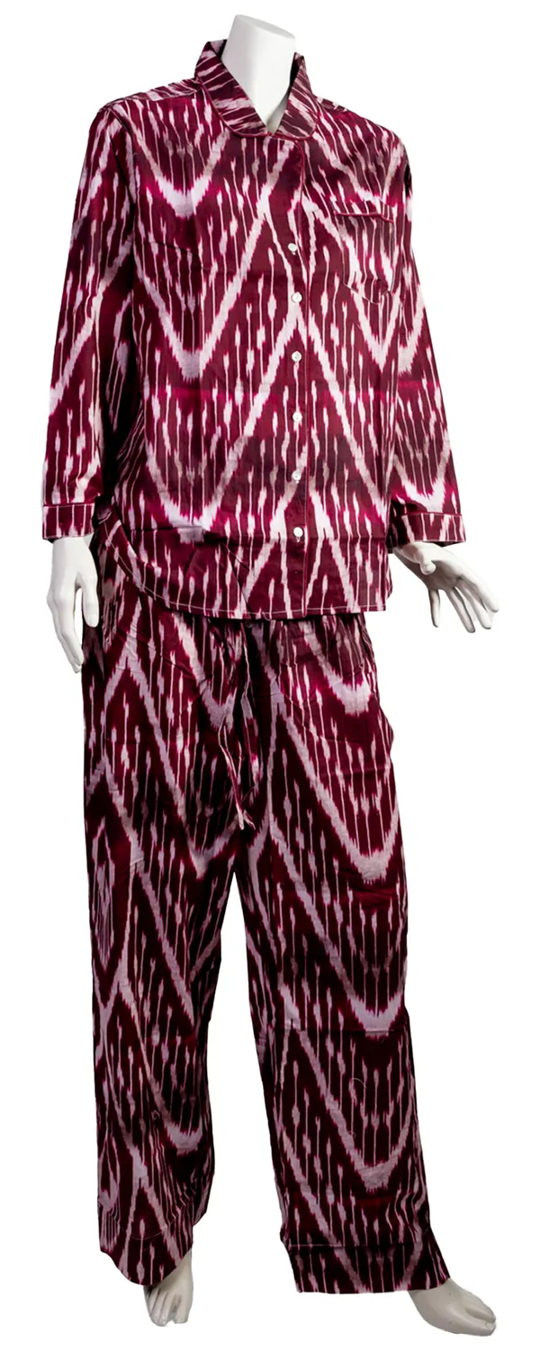 Les Ottomans PJ04 pyjamas bomuld ikat mønster