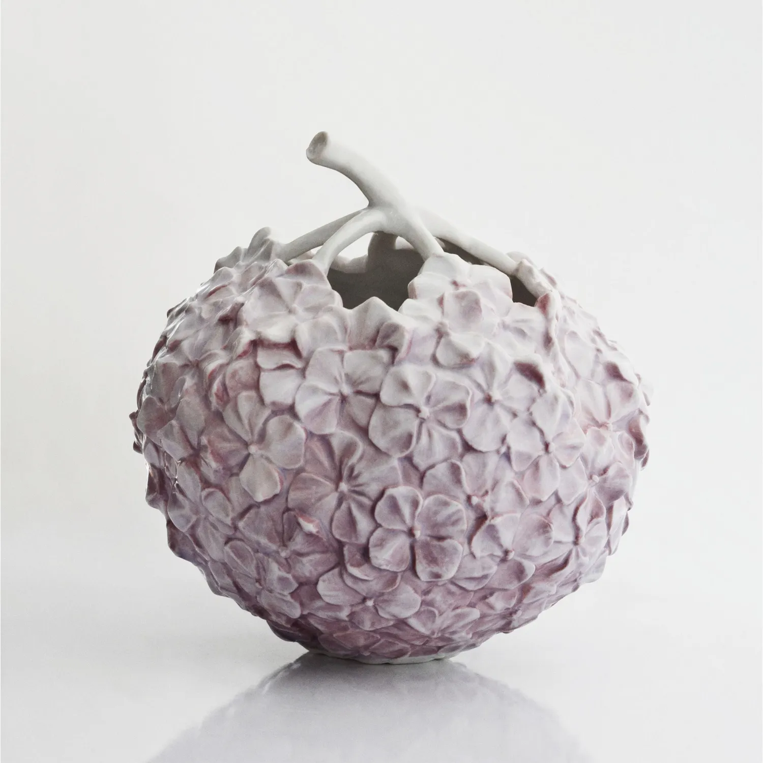 Kgl. Porcelæn The Art of Giving Flowers vase hortensia lilla 10 cm håndmalet