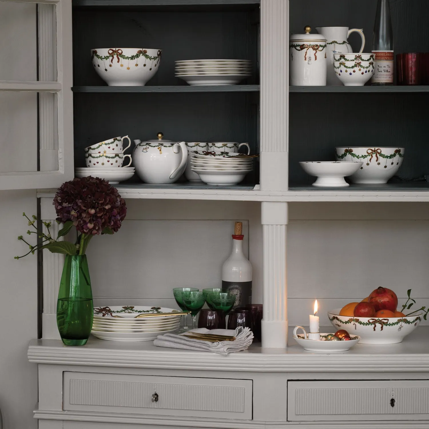 Kgl. Porcelæn Stjerne Riflet Jul tekande 140 cl