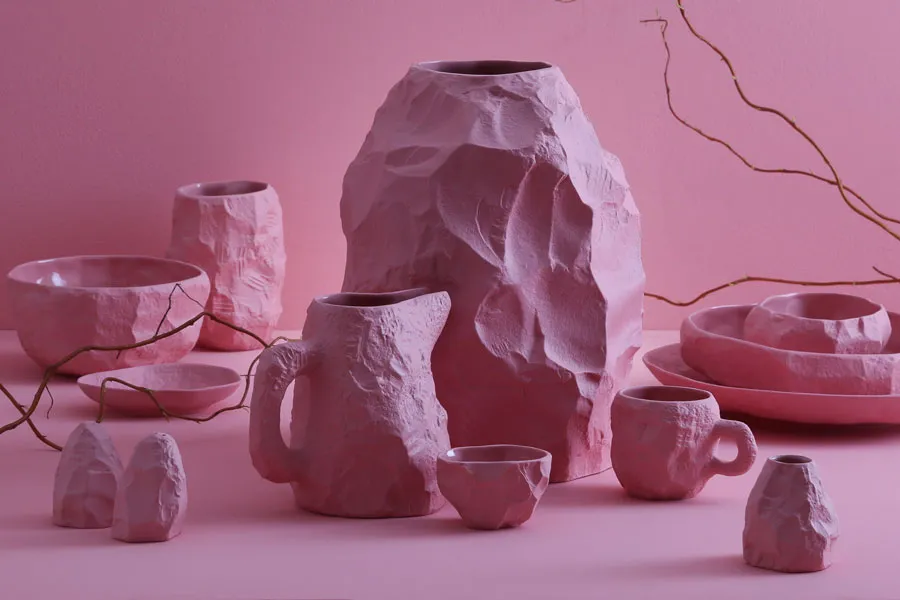 1882-Ltd Crockery Fad Pink Medium stentøj
