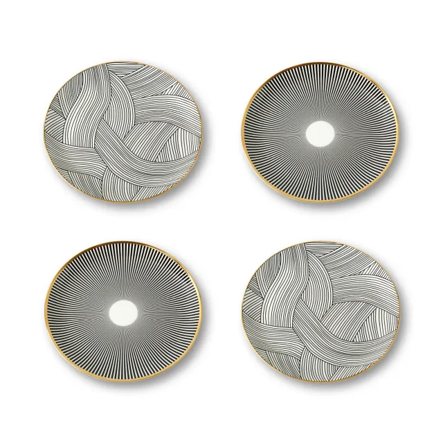 1882-Ltd Lustre middagstallerkener 4 stk stentøj