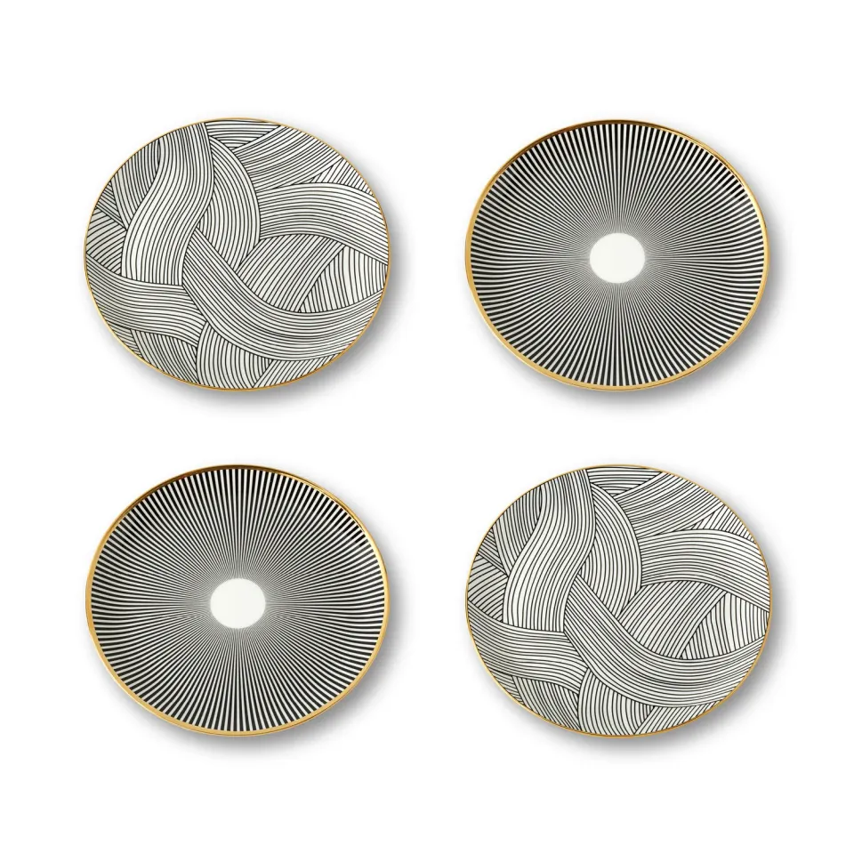 1882-Ltd Lustre middagstallerkener 4 stk stentøj