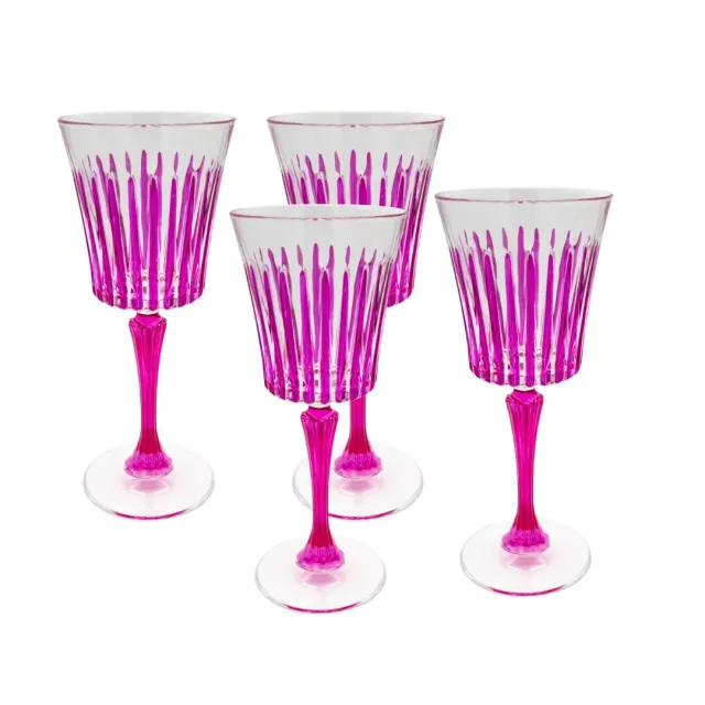 Les Ottomans vinglas CGG05 4 stk rosa håndmalet
