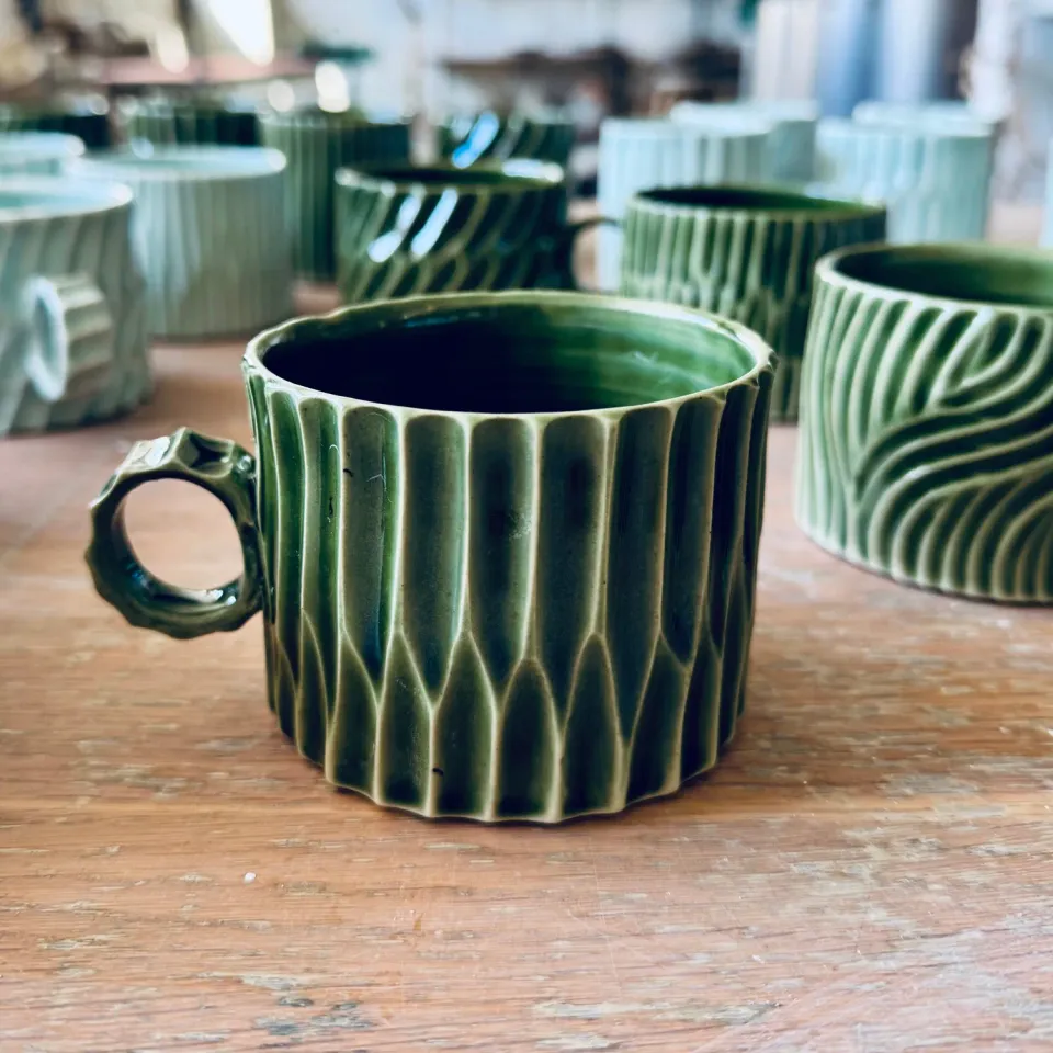 Marie Debié Ceramics Carved kop 200 ml stentøj