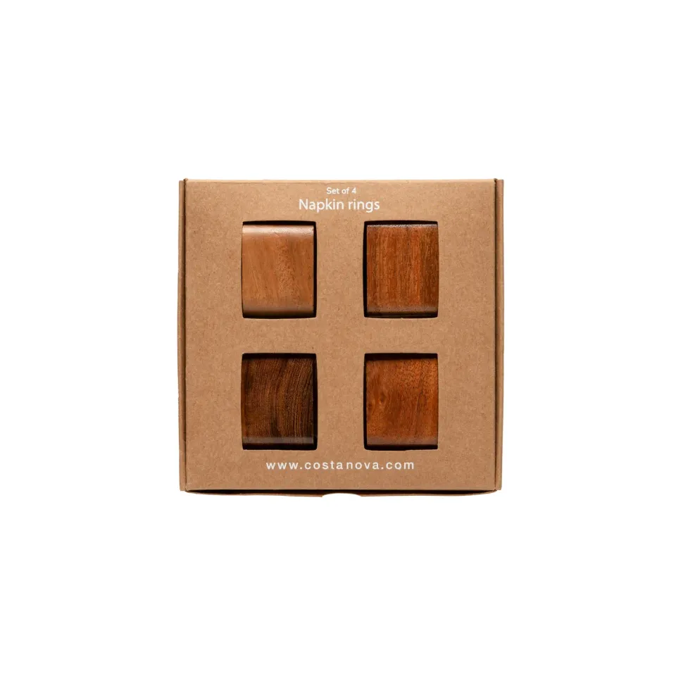Costa Nova servietringe 4 stk Natural Wood træ