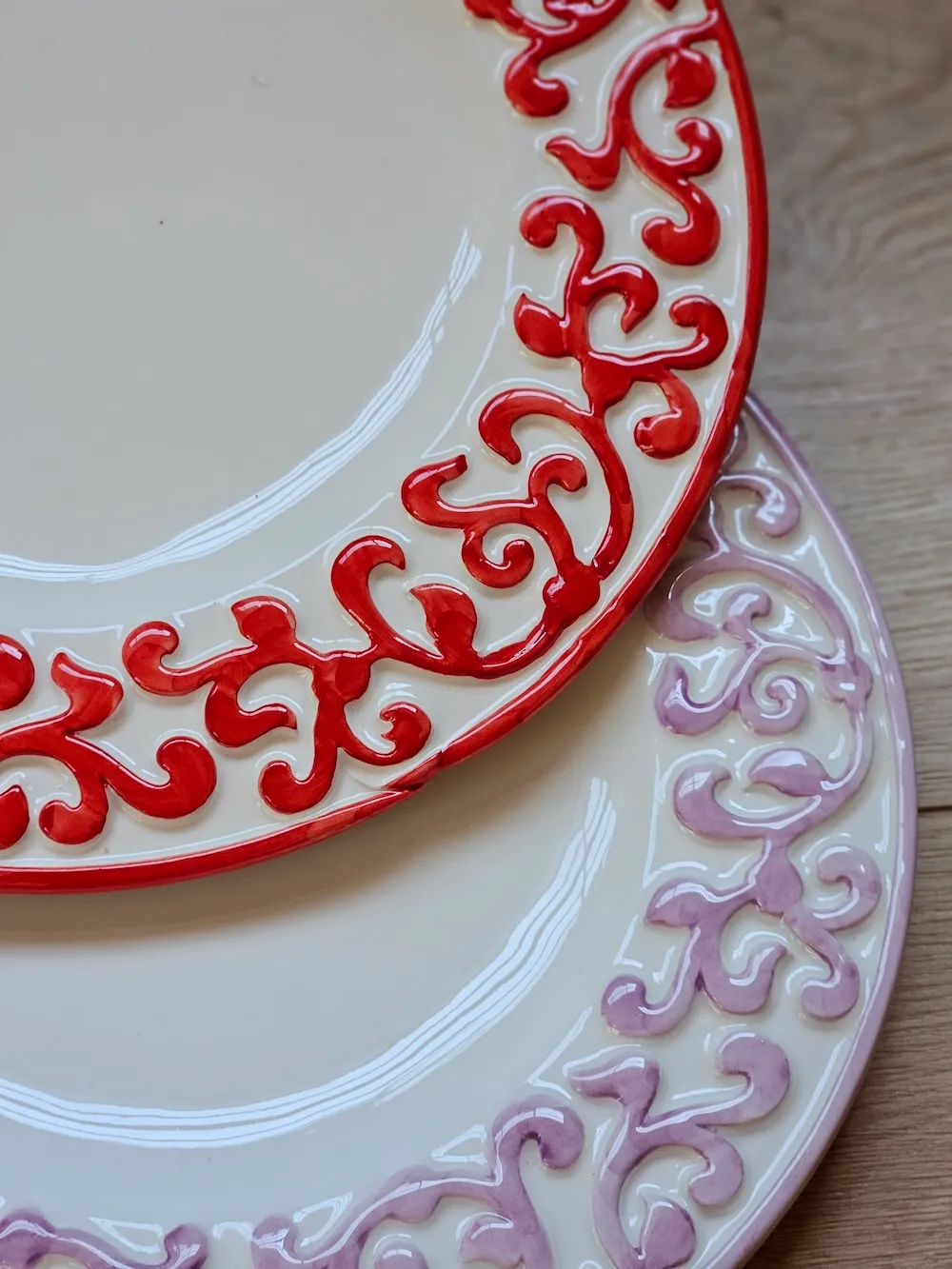 Les Ottomans middagstallerken sæt 2 stk håndmalet keramik
