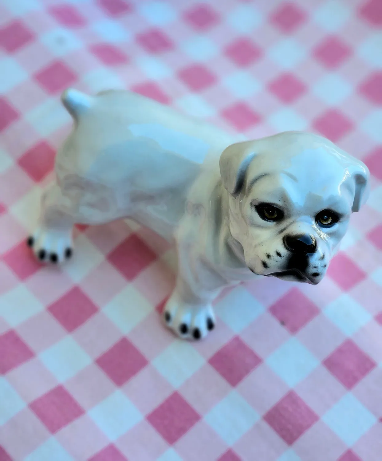 Les Ottomans Bulldog keramikfigur håndmalet britisk bulldog