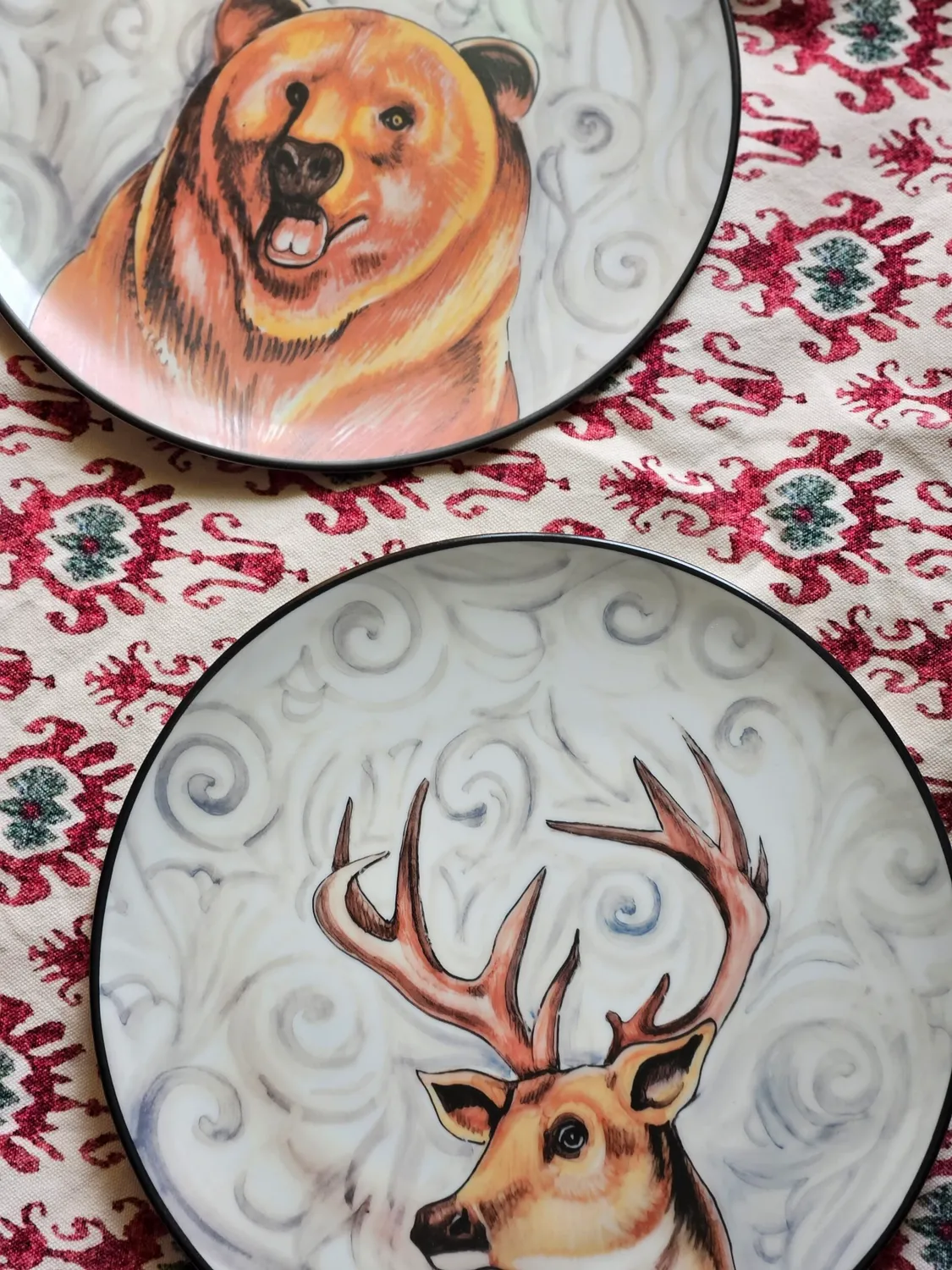 Les Ottomans Menagerie dHiver tallerken porcelæn 2 stk