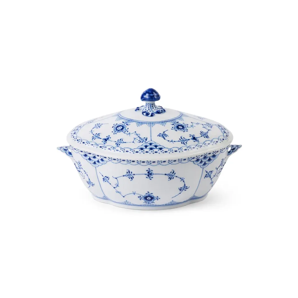Royal Copenhagen Halvblonde terrin med låg håndmalet 59 cl