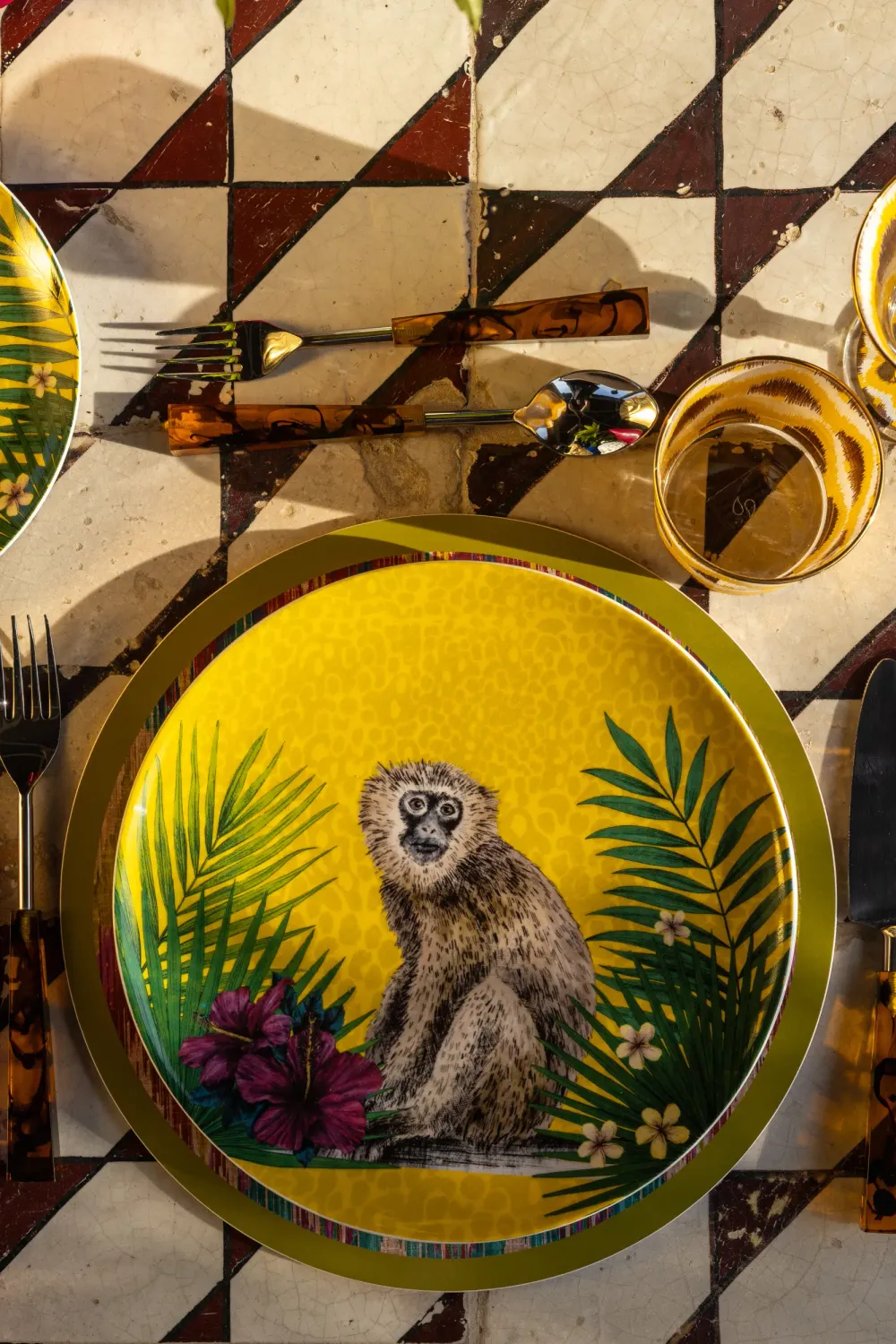 Les Ottomans Monkey flad tallerken porcelæn