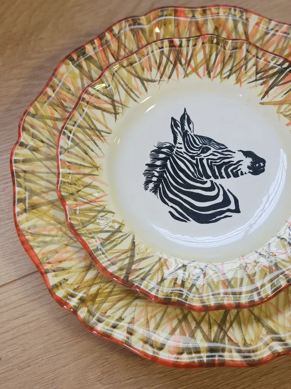 Les Ottomans tallerken keramik zebra håndmalet dessert