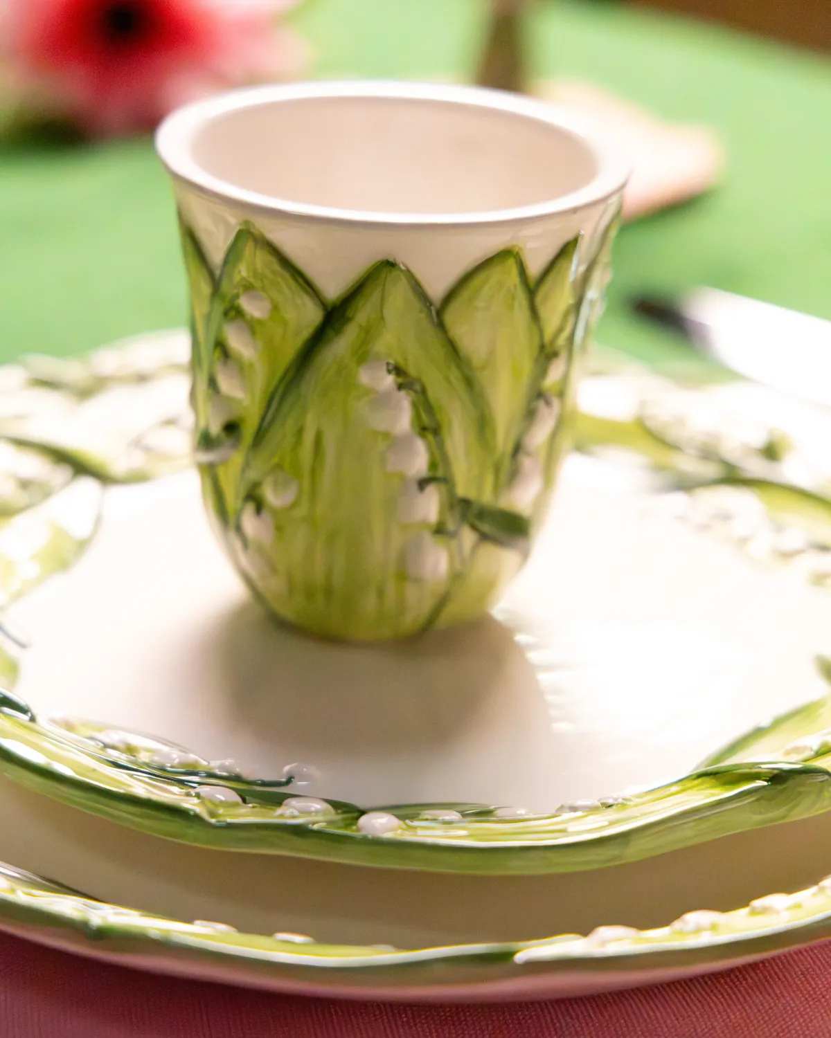 Les Ottomans Lily of the Valley drikkeglas håndmalet keramik