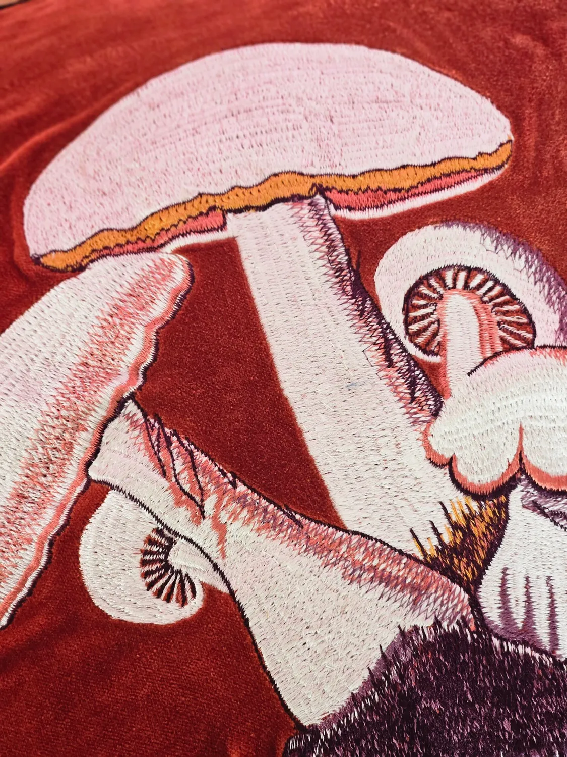 Les Ottomans Funghi pudebetræk velour svampe