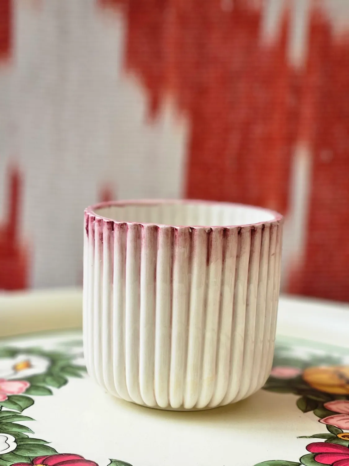 Les Ottomans Shaded Pink kop håndmalet keramik lyserød