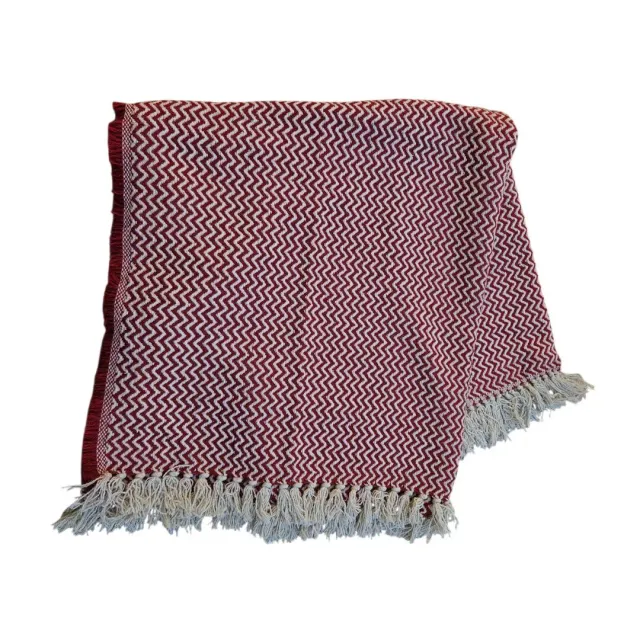 Les Ottomans Rosa plaid bomuldstæppe rosa med kvaster