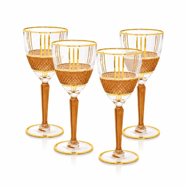 Les Ottomans AGG01 vinglas amber gold krystal 4 stk