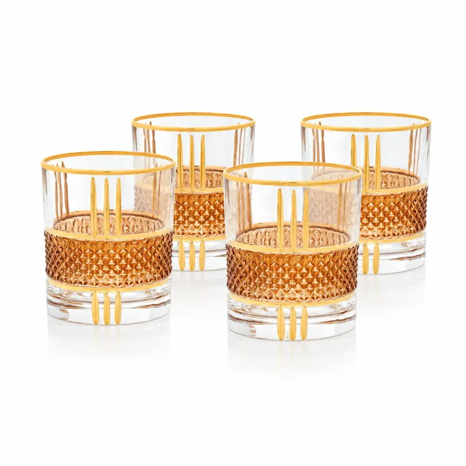 Les Ottomans AGT01 tumblerglas amber gold 4 stk håndmalet