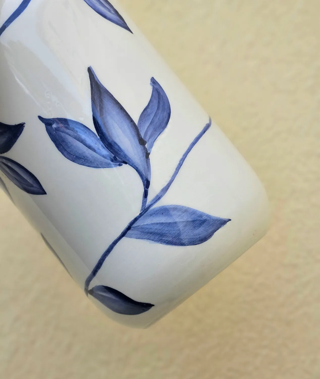 Les Ottomans vase håndmalet palme keramik grøn