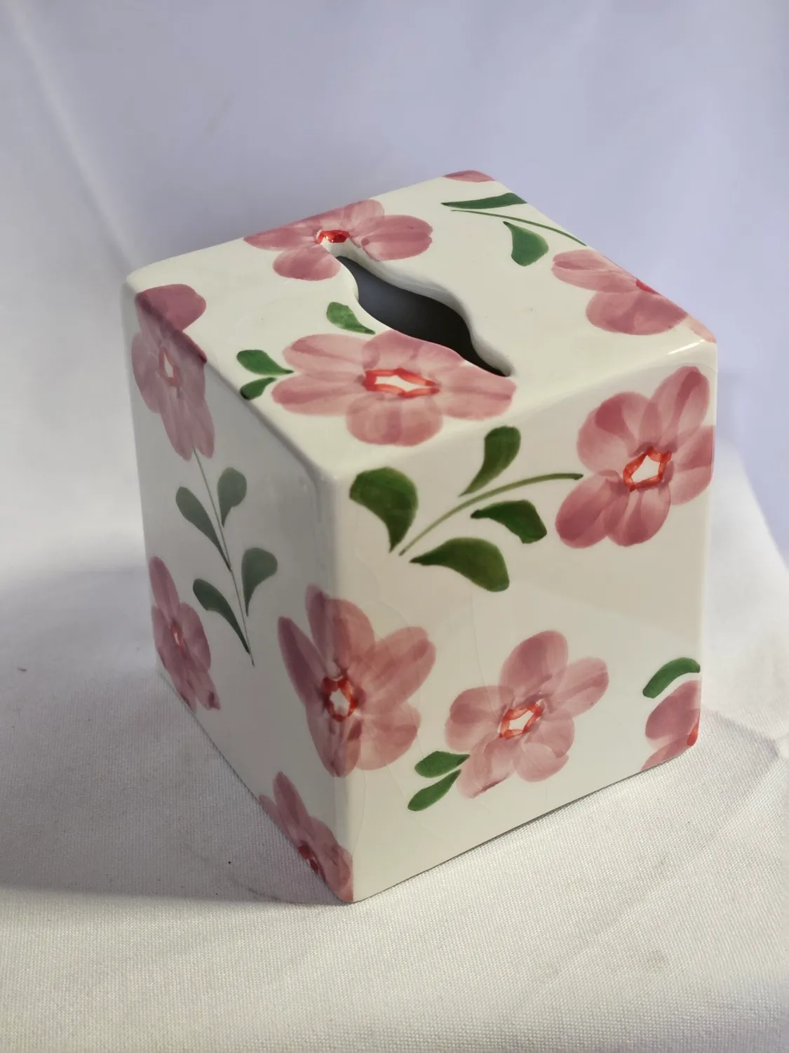 Les Ottomans servietboks keramik blomster håndmalet