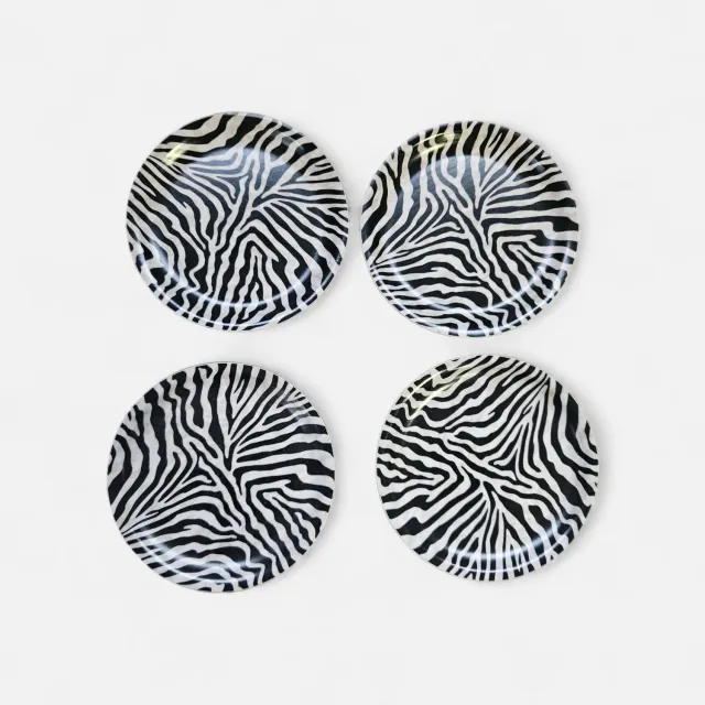 Les Ottomans bordskånere 4 stk zebraprint