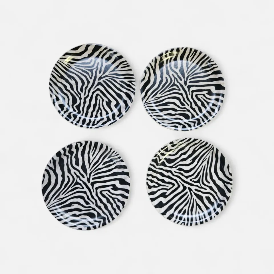 Les Ottomans bordskånere 4 stk zebraprint