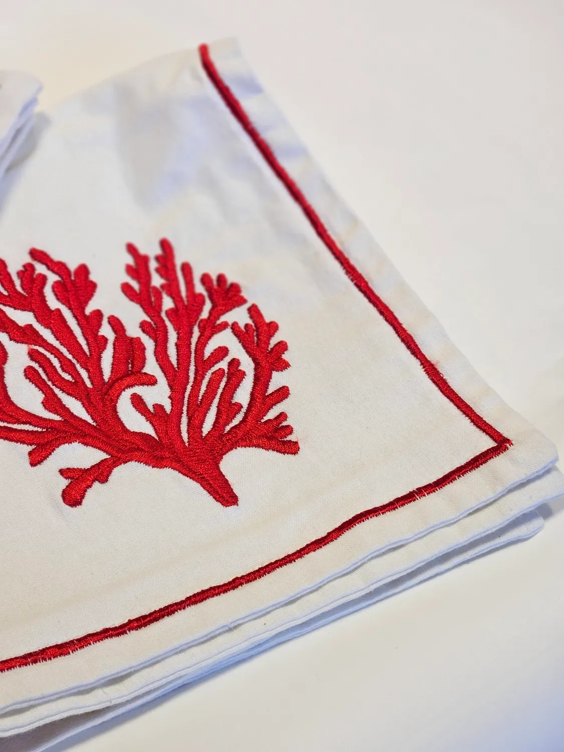 Les Ottomans stofservietter bomuld broderet 2 stk