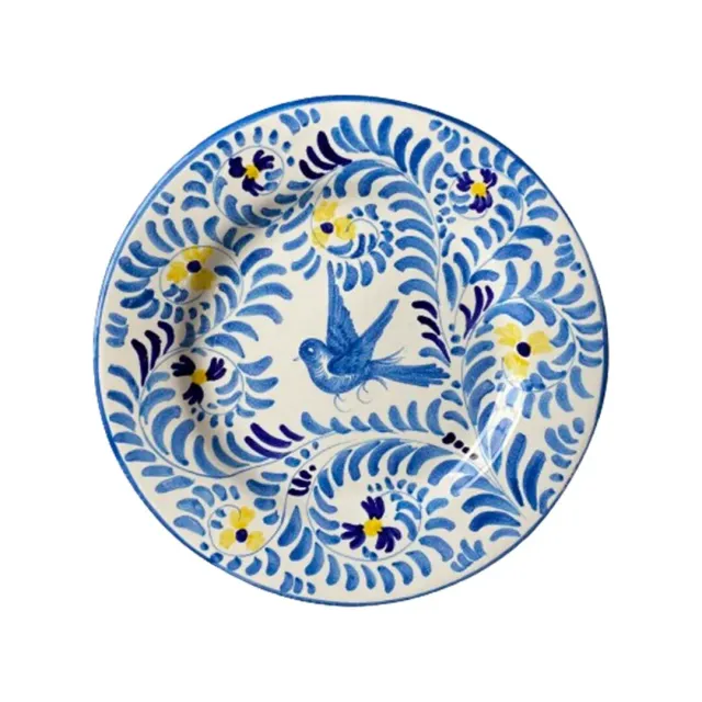 Les Ottomans tallerken håndmalet fugle blomster