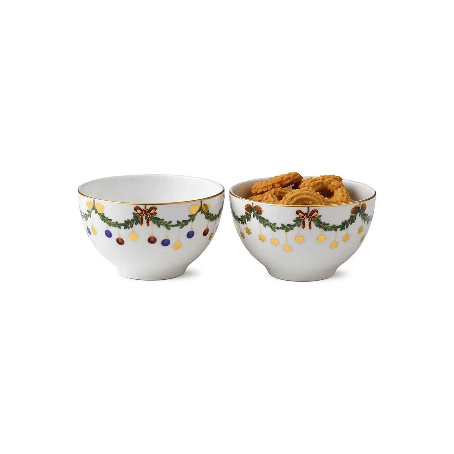 Royal Copenhagen Stjerne Riflet Jul skål 30 cl 2 stk porcelæn