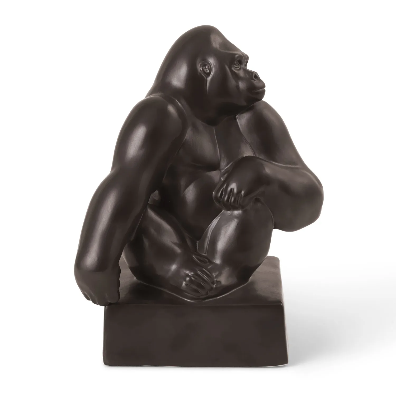 Kgl. Porcelæn Figurer gorilla 20 cm grafit porcelænsfigur