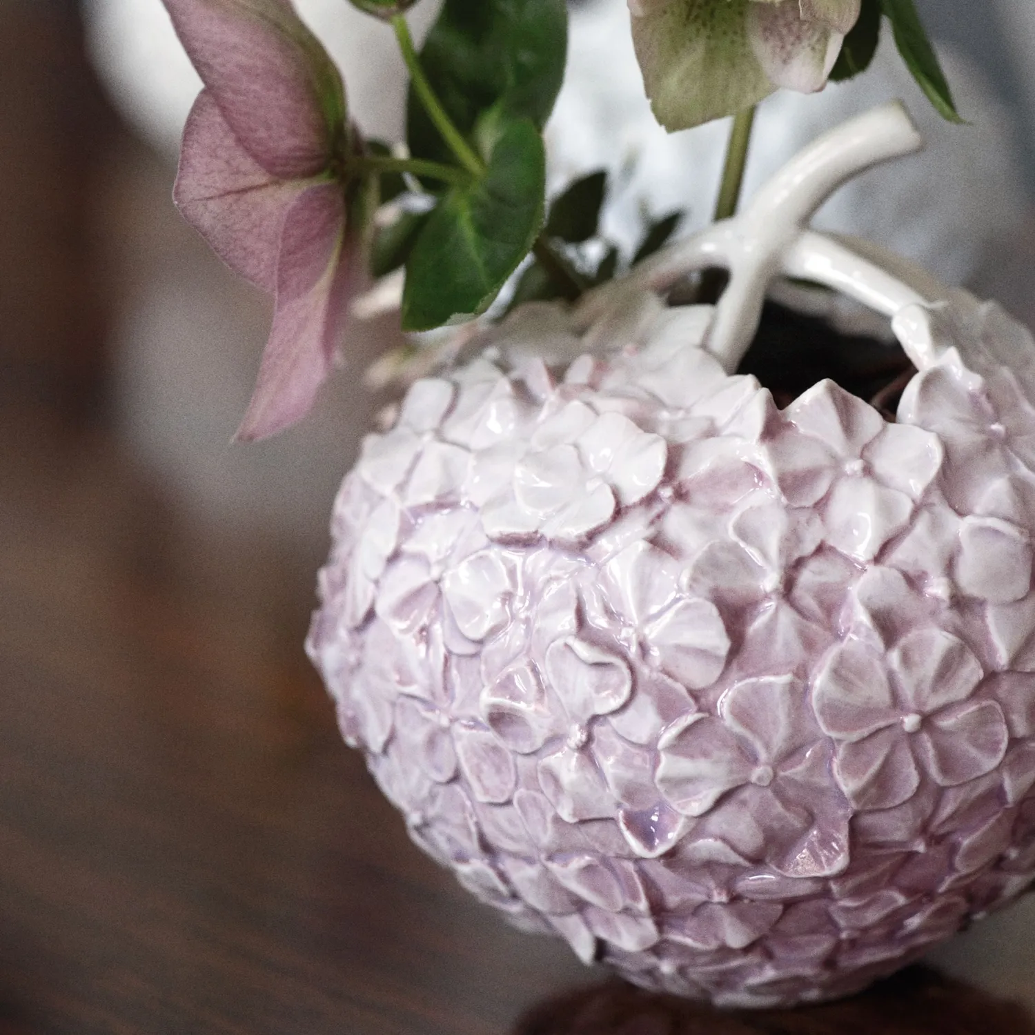 Kgl. Porcelæn The Art of Giving Flowers vase hortensia lilla 10 cm håndmalet