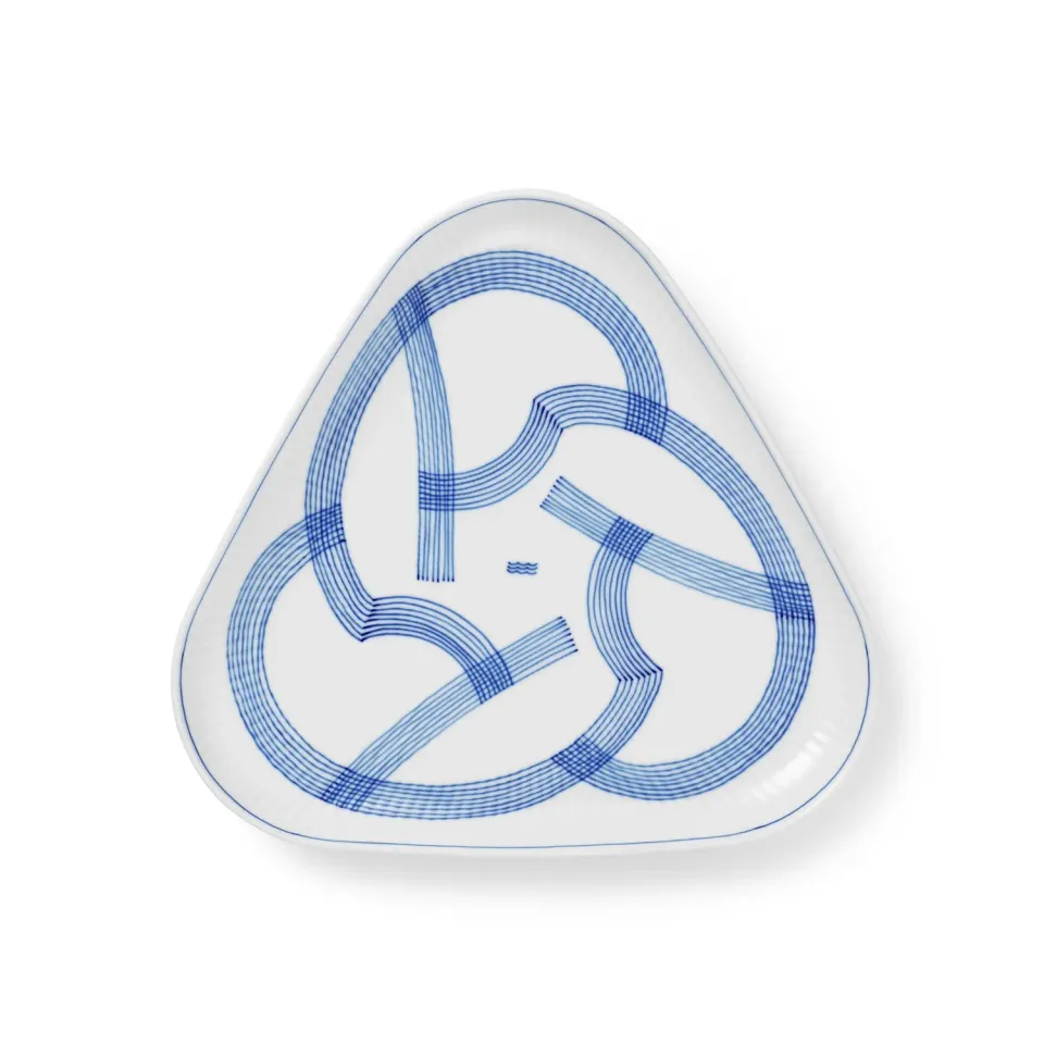 Kgl. Porcelæn MOTIF trekantet fad 23 cm håndmalet