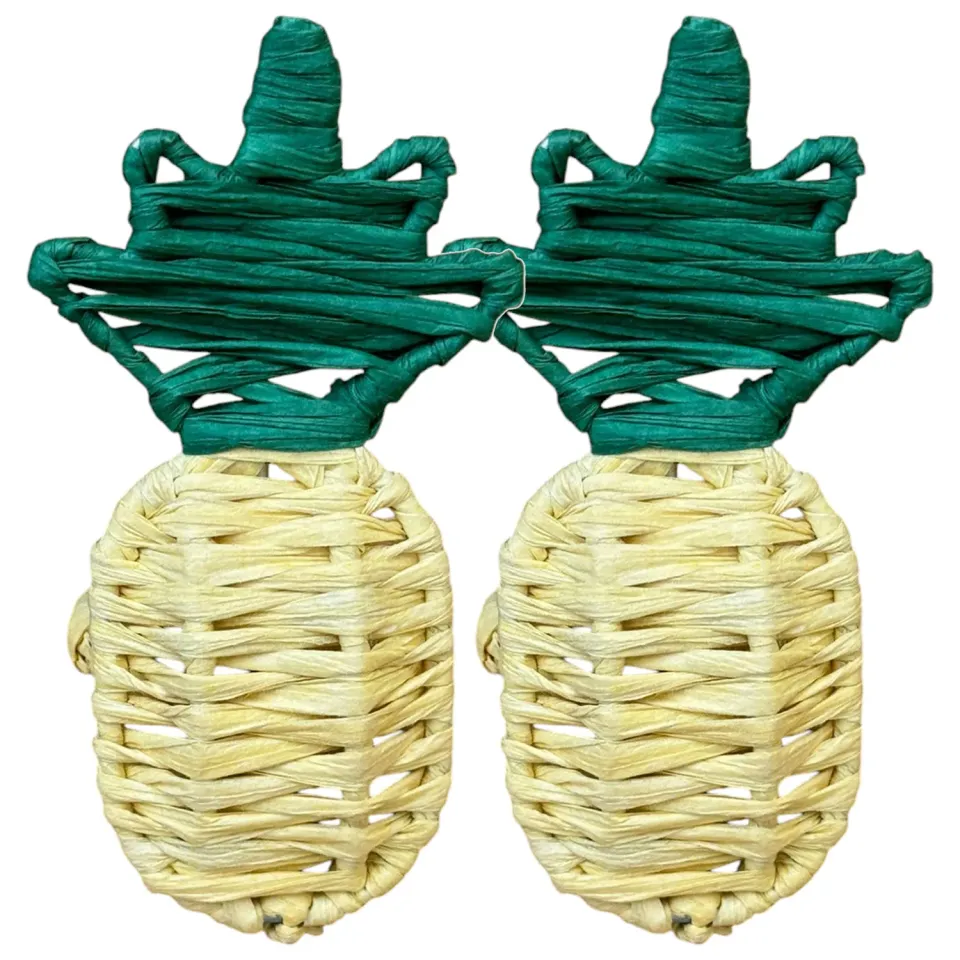 Les Ottomans Ananas servietringe raffia 2 stk natur