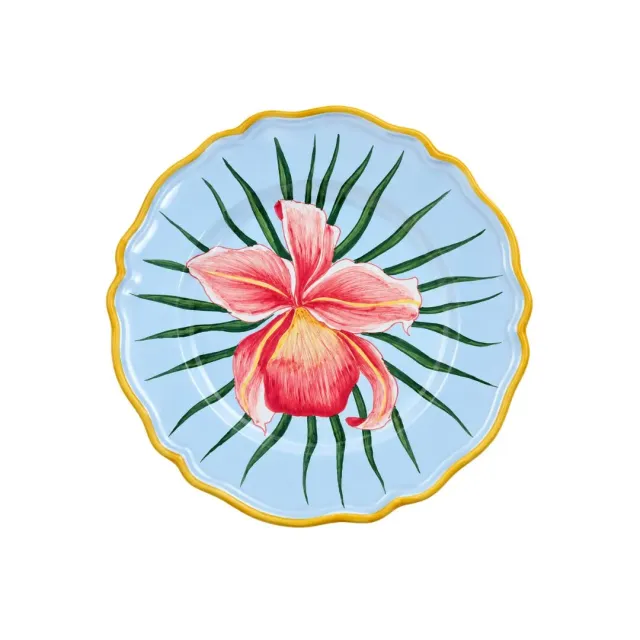 Les Ottomans Orchidee Brasiliane BOR07 desserttallerken håndmalet