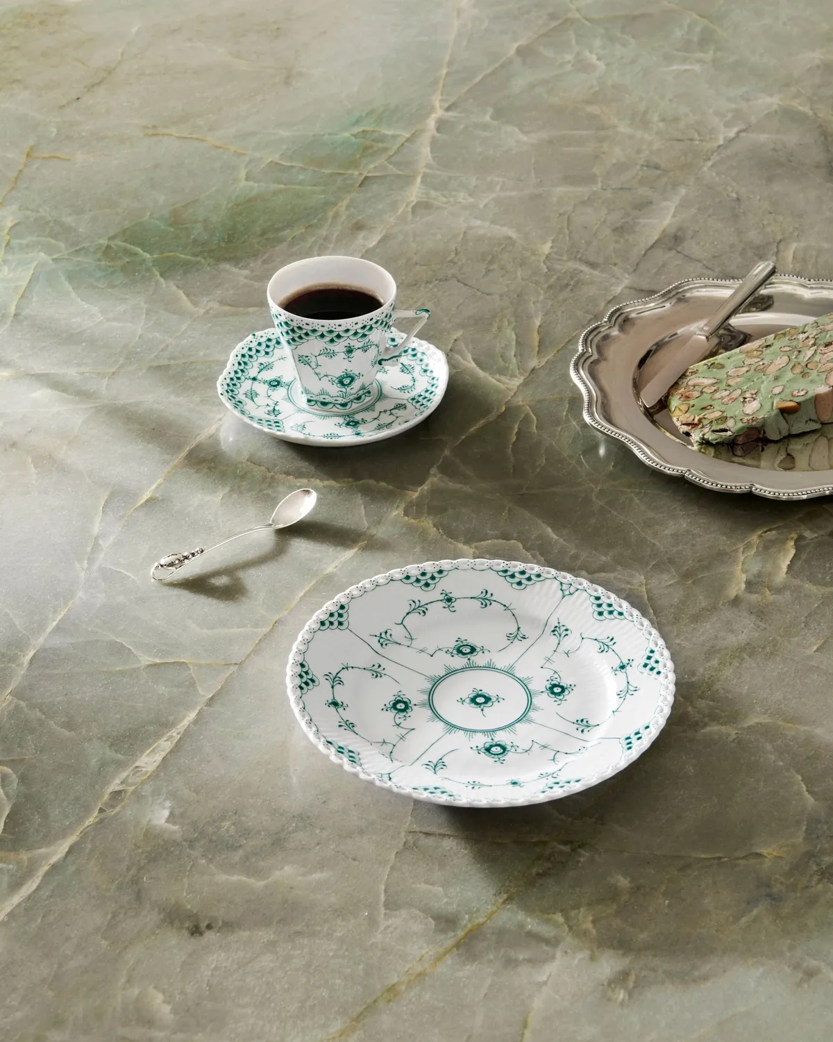 Royal Copenhagen Smaragd Helblonde tallerken 19 cm grøn