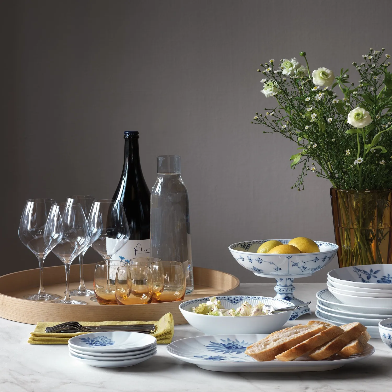 Kgl. Porcelæn Prinsesse skål 110 cl dyb tallerken