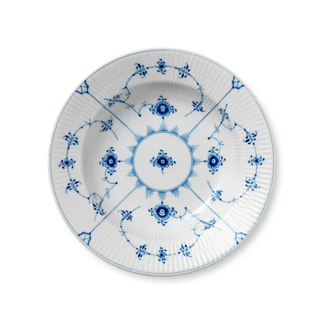 Royal Copenhagen Riflet dyb tallerken blå 23 cm