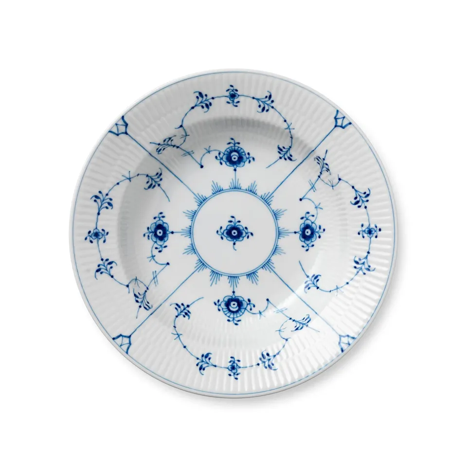 Royal Copenhagen Riflet dyb tallerken blå 23 cm