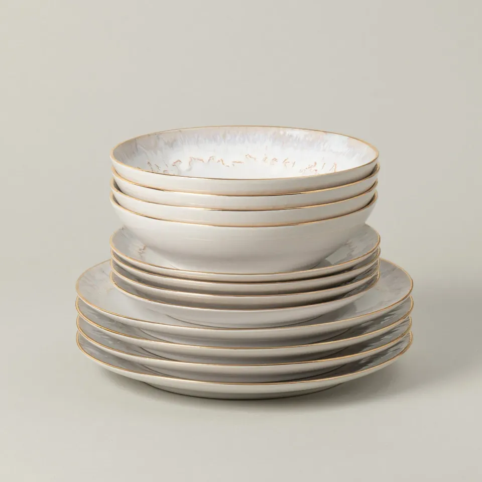 Costa Nova Taormina stel 12 dele hvid-guld stentøj