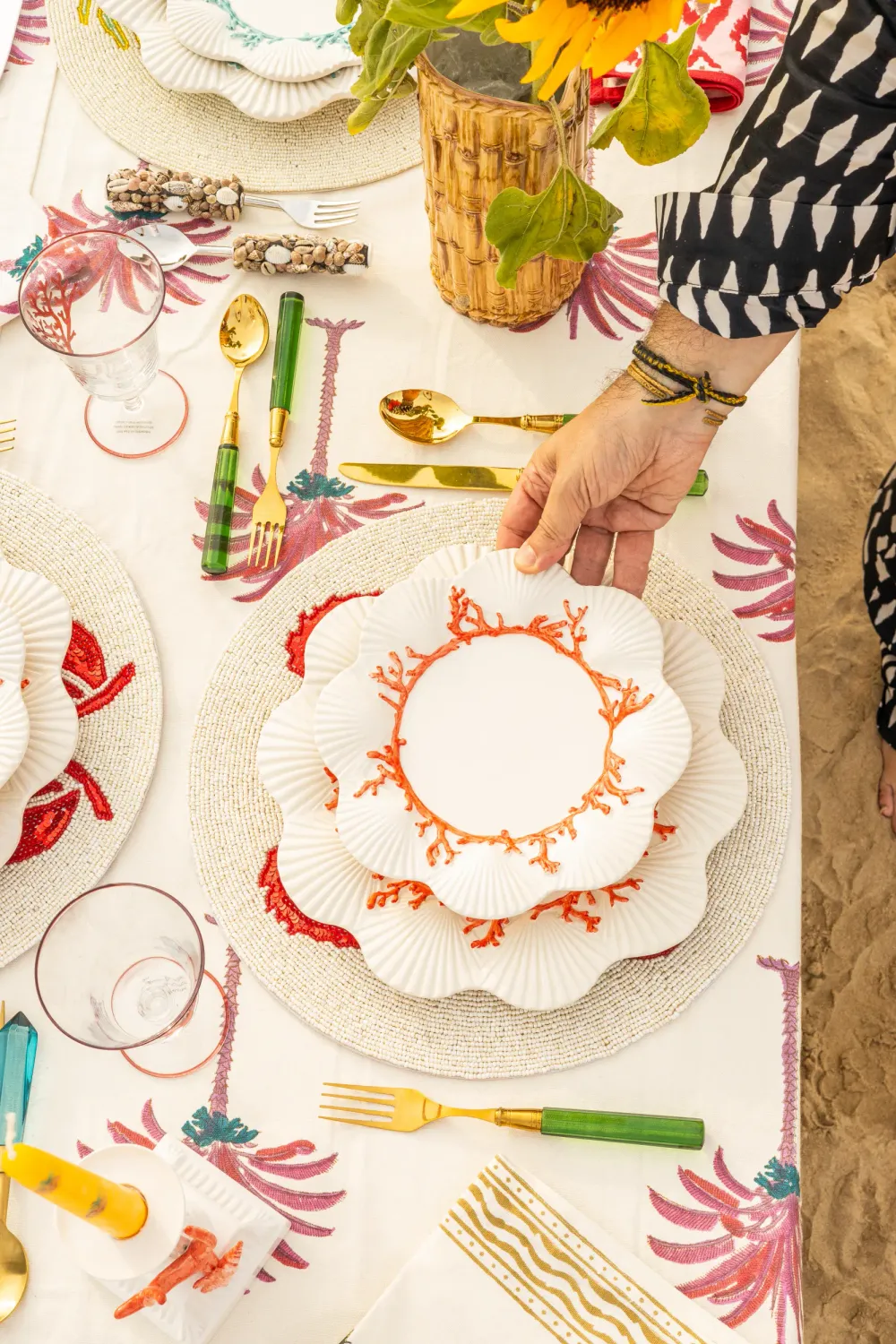 Les Ottomans Saint Jacques desserttallerken koral