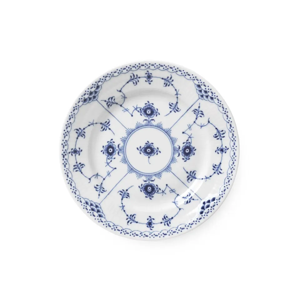 Kgl. Porcelæn Musselmalet Halvblonde tallerken 17 cm
