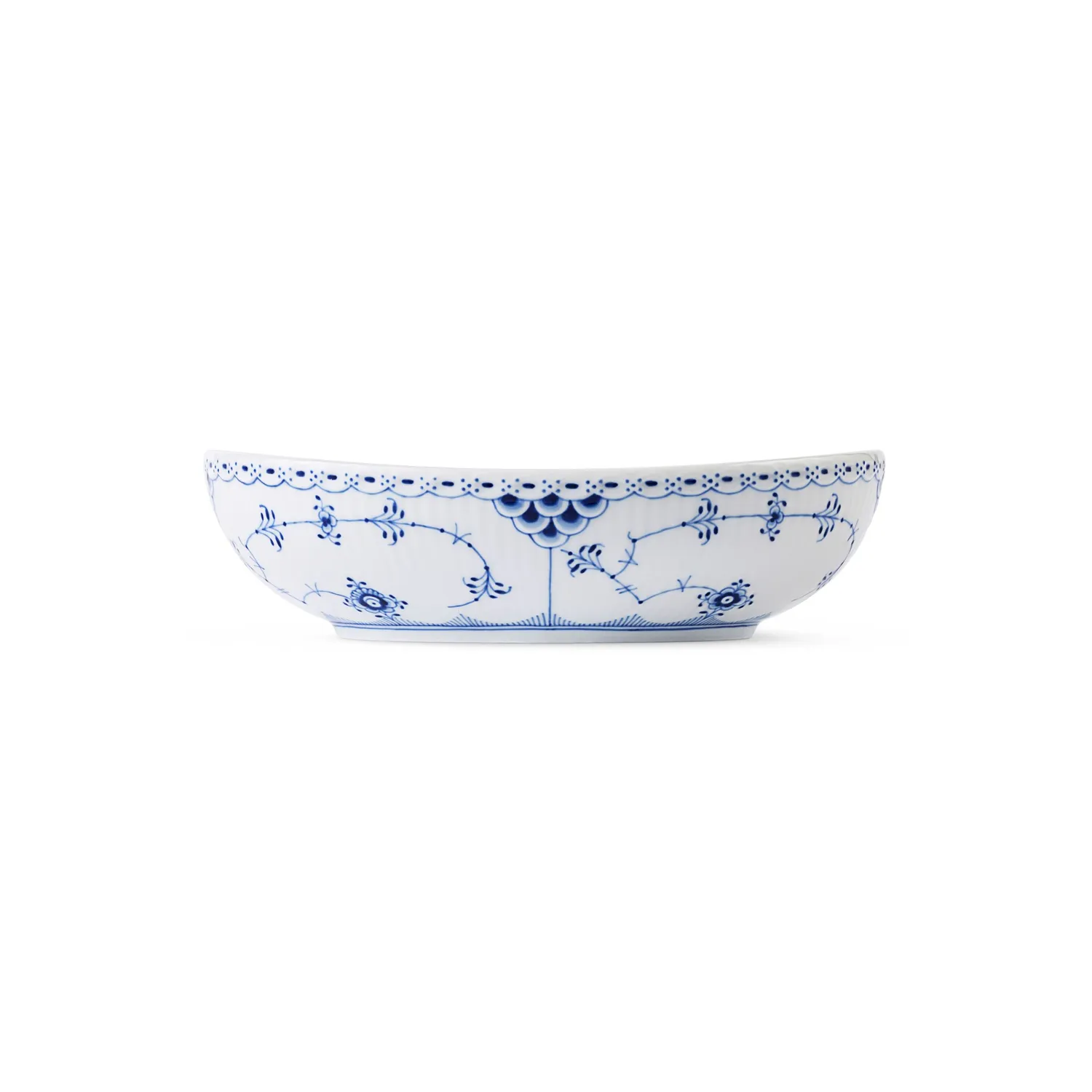 Kgl. Porcelæn Musselmalet Halvblonde skål 75 cl oval