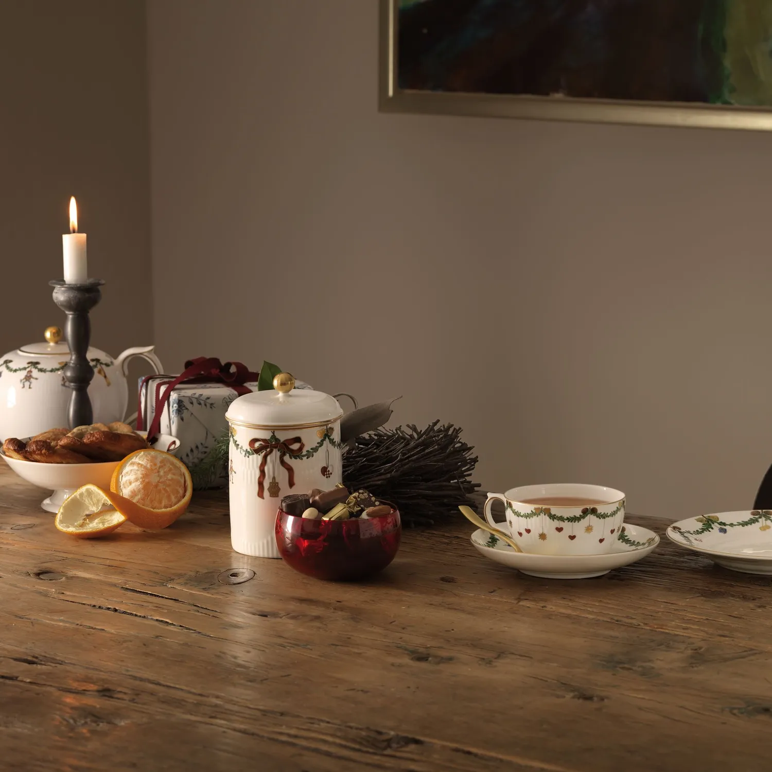 Royal Copenhagen Stjerne Riflet Jul kop underkop 32 cl julekop