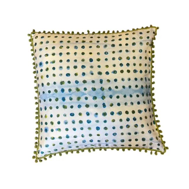 Les Ottomans Green Polka Dot pudebetræk silke kvast