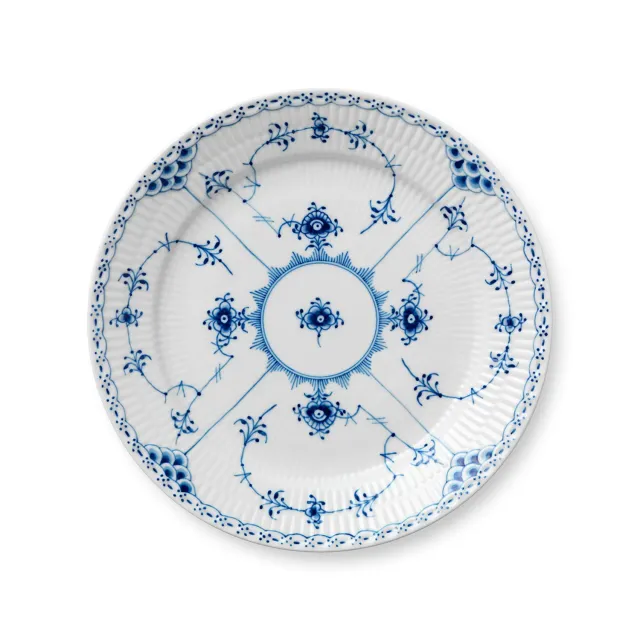 Kgl. Porcelæn Musselmalet Halvblonde tallerken 25 cm