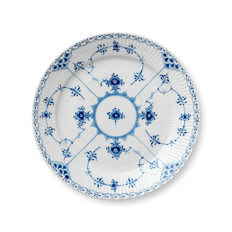 Kgl. Porcelæn Musselmalet Halvblonde tallerken 25 cm